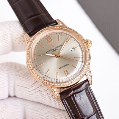 TW Factory Vacheron Constantin Patrimony 9015 Movement 40mm Italian Cowhide Leather Strap Watch